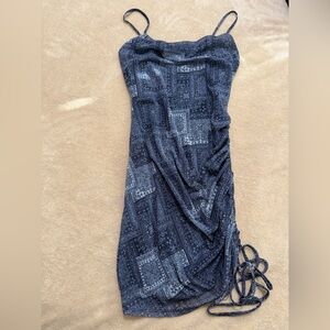 Blue Patterned Maxi Dress